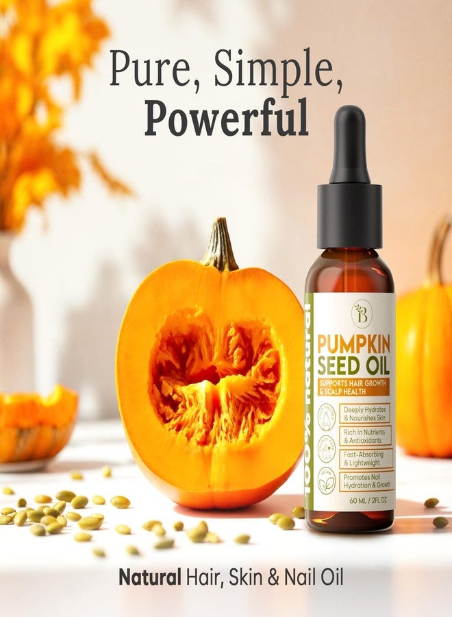 BLOOMORA Pumpkin Seed Oil for Hair Growth & Care - Dry Scalp Oil, Skin & Nail Hydration (2Fl Oz), - Cold Pressed Pumpkin Seed Extract Drops for Scalp Care - Smooth Split Ends - Natural Hair Serum Alternative - Image 2